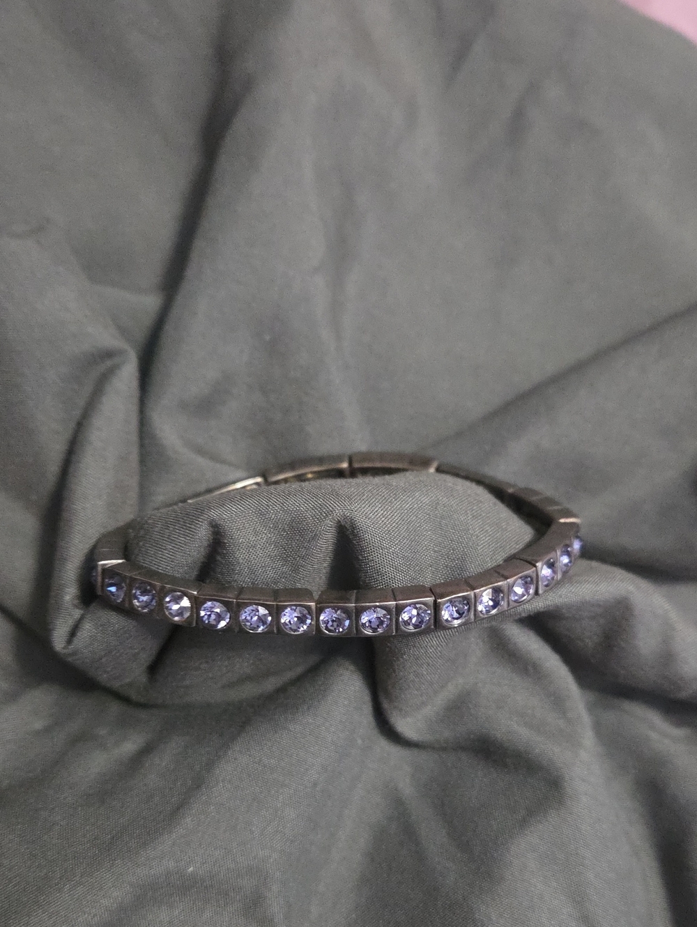 Touchstone Crystal Black Bracelet with Purple Crystals